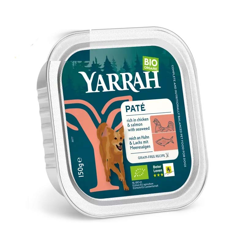 Bio Pate mit Huhn und Ente 150g Hund Nassfutter Yarrah